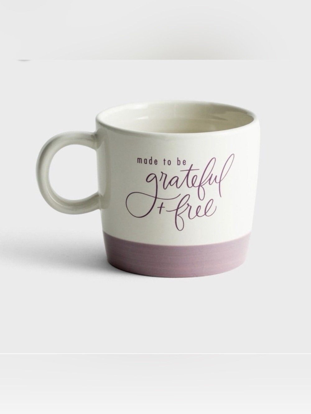 DaySpring - Grateful + Free Ceramic Mug in Cream and Dusty Mauve - NEW